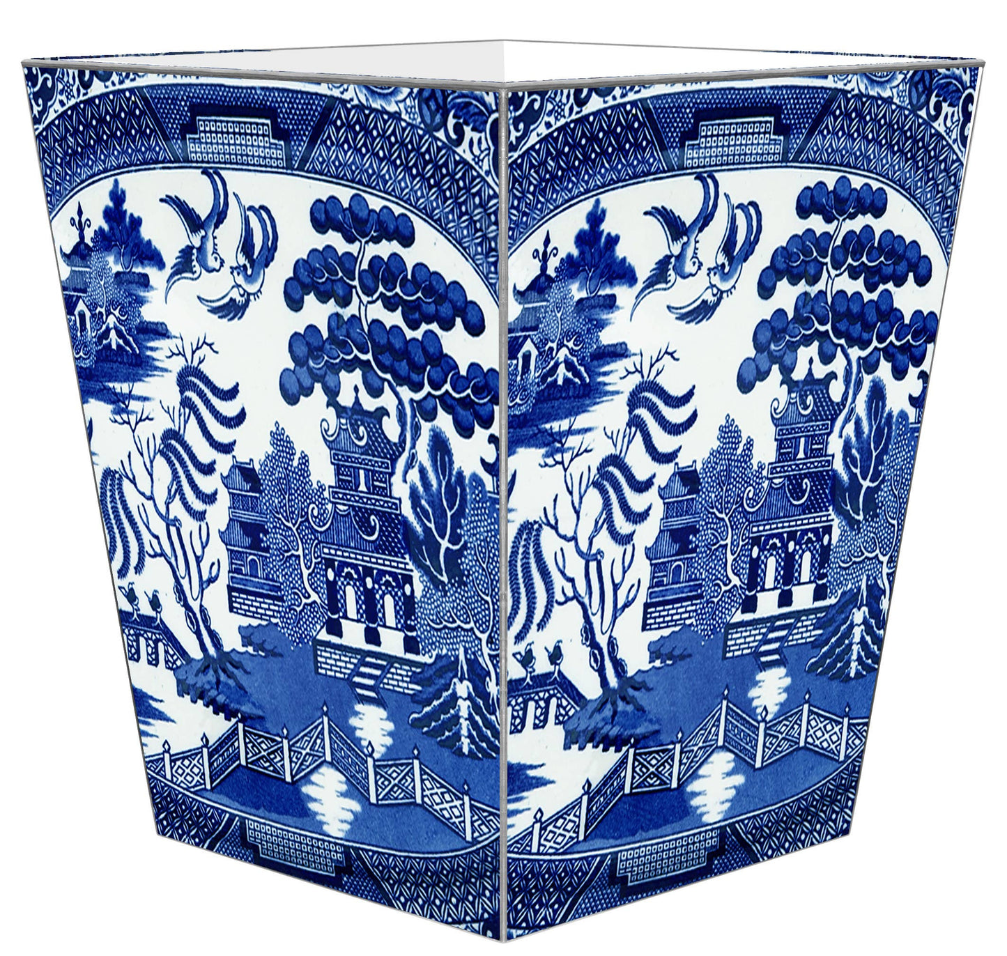 Blue Willow Wastebasket