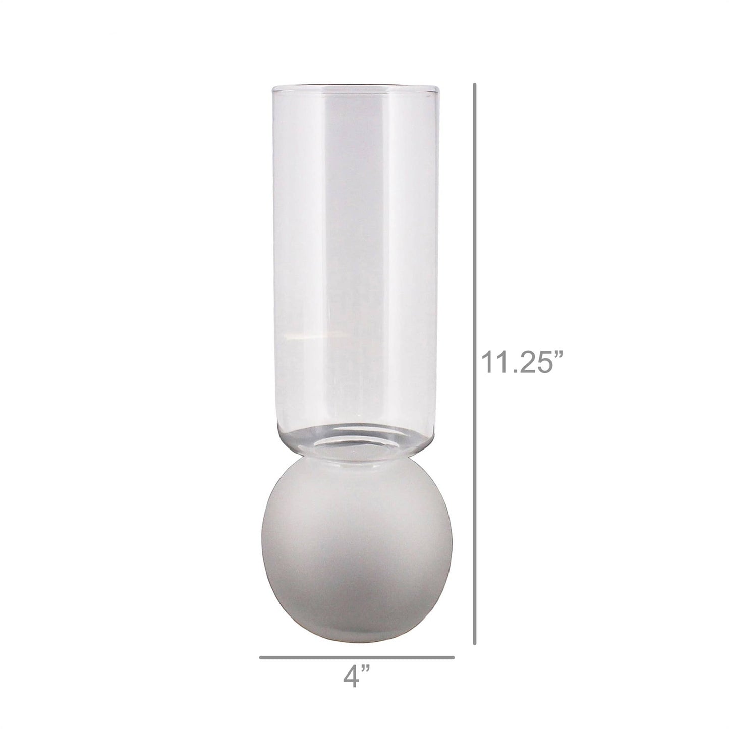 Tall Bulb Vase with Frosted Bottom
