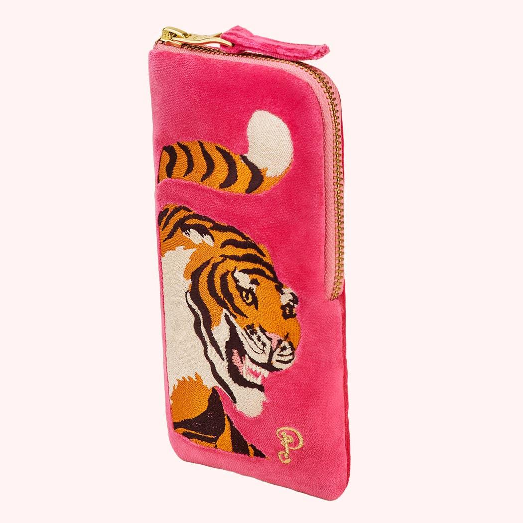 Embroidered Glasses Pouch - Thrill of the Tiger