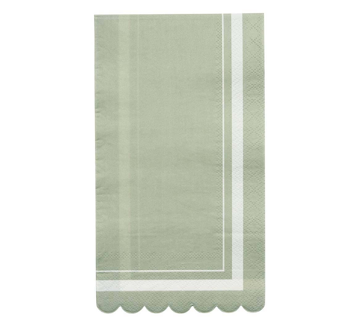 Guest Napkin Scalloped Edge Sage/20 pkg