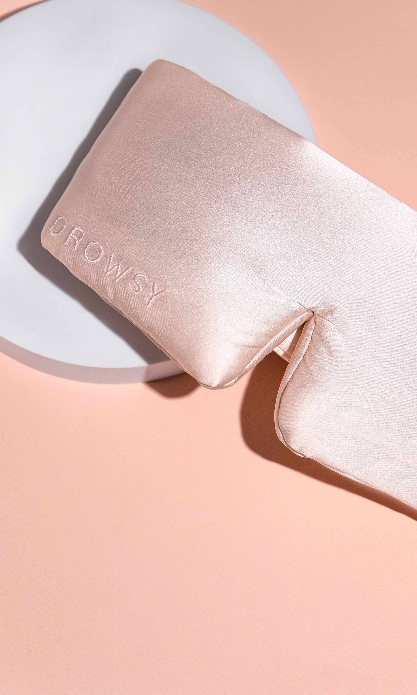 Drowsy Pastel Pink Silk Sleep Mask