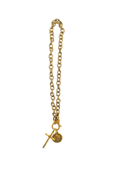 Emsato Luxe - Antique Chain with Cross and Mary Pendant