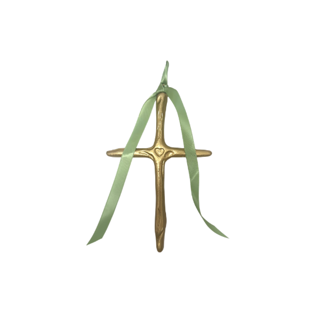 Large Gold Cross with Ribbon