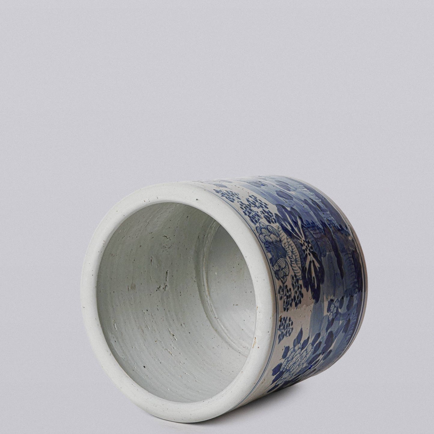 Blue and White Porcelain Four Seasons Footed Cachepot