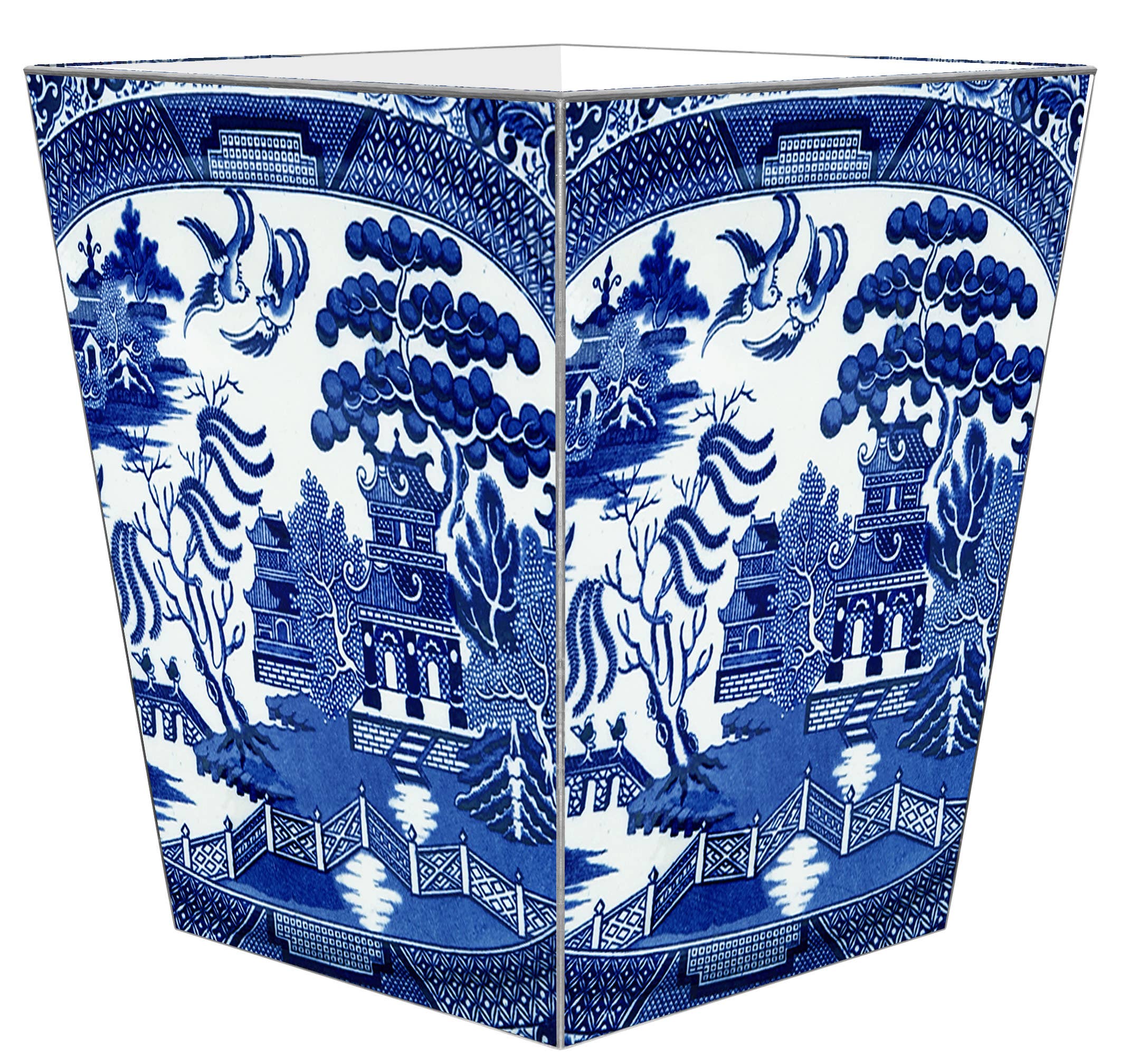 Blue Willow Wastebasket