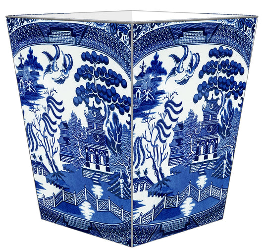 Blue Willow Wastebasket