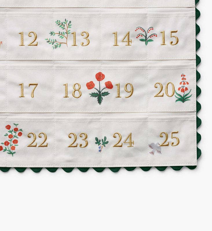 Christmas Nativity Embroidered Hanging Advent Calendar