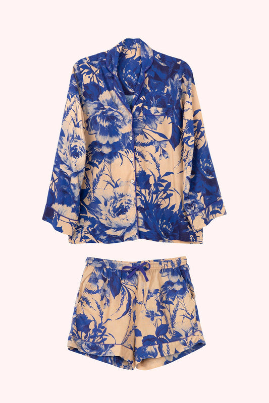 China Blue Blooms Supersoft Powder Pajama Set - Small