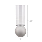 Tall Bulb Vase with Frosted Bottom