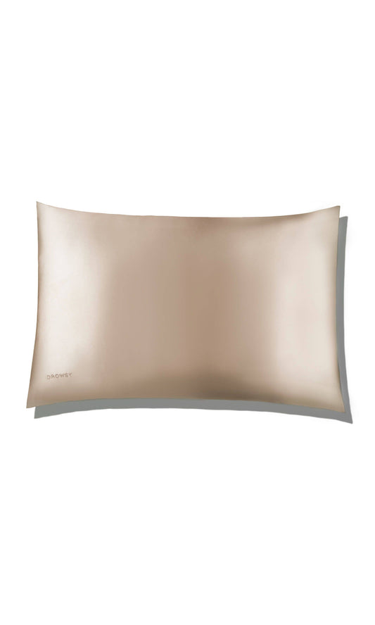 Drowsy Dusty Gold Silk Queen Pillowcase