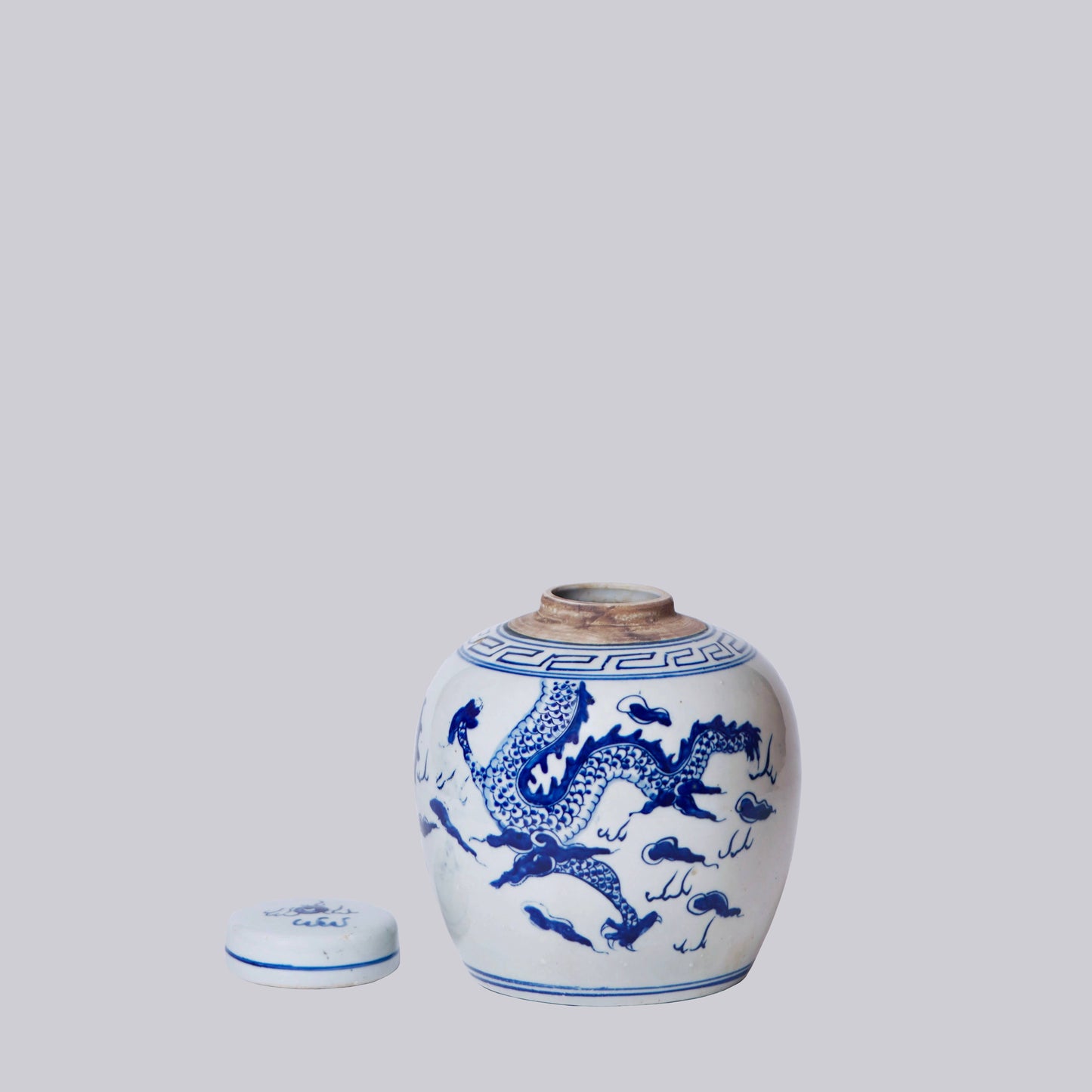 Blue and White Porcelain Dragon Ginger Jar