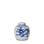 Blue and White Porcelain Dragon Ginger Jar