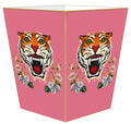Tiger on Pink Wastebasket