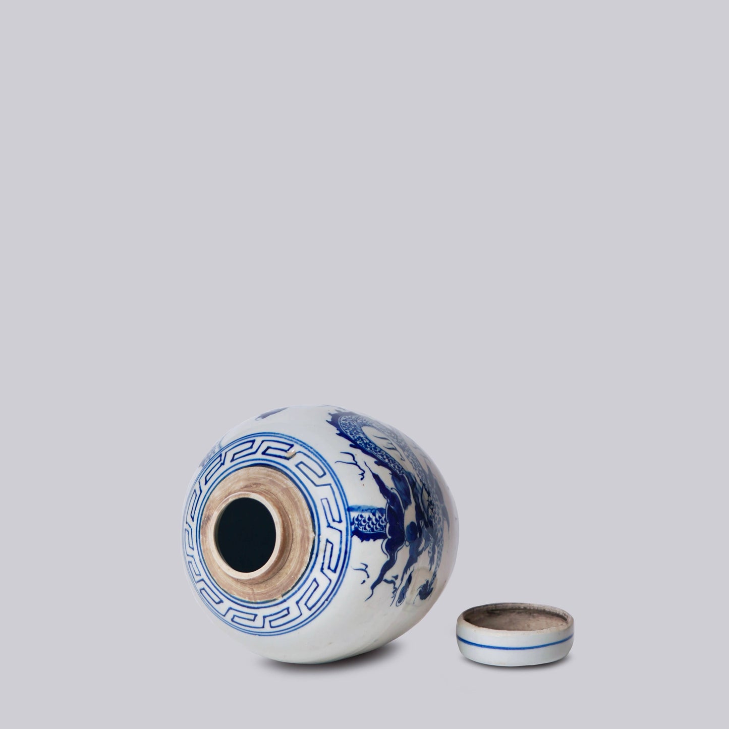Blue and White Porcelain Dragon Ginger Jar
