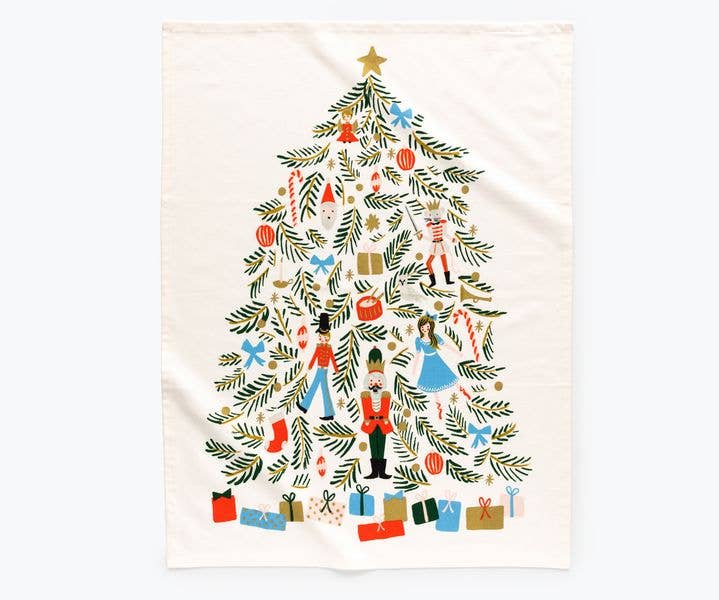 Christmas Tree Nutcracker Tea Towel