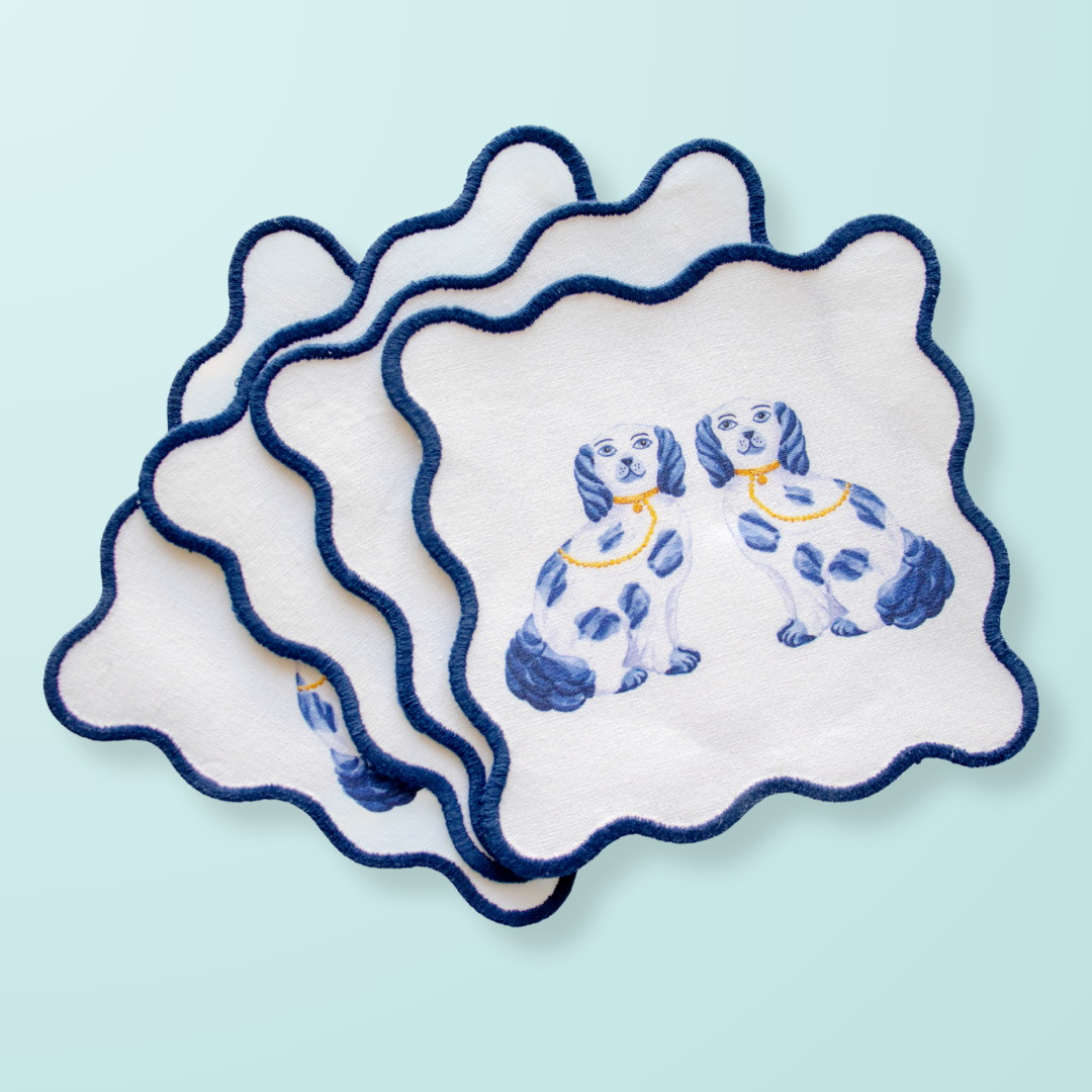 Staffordshire Dogs Cocktail Square Set