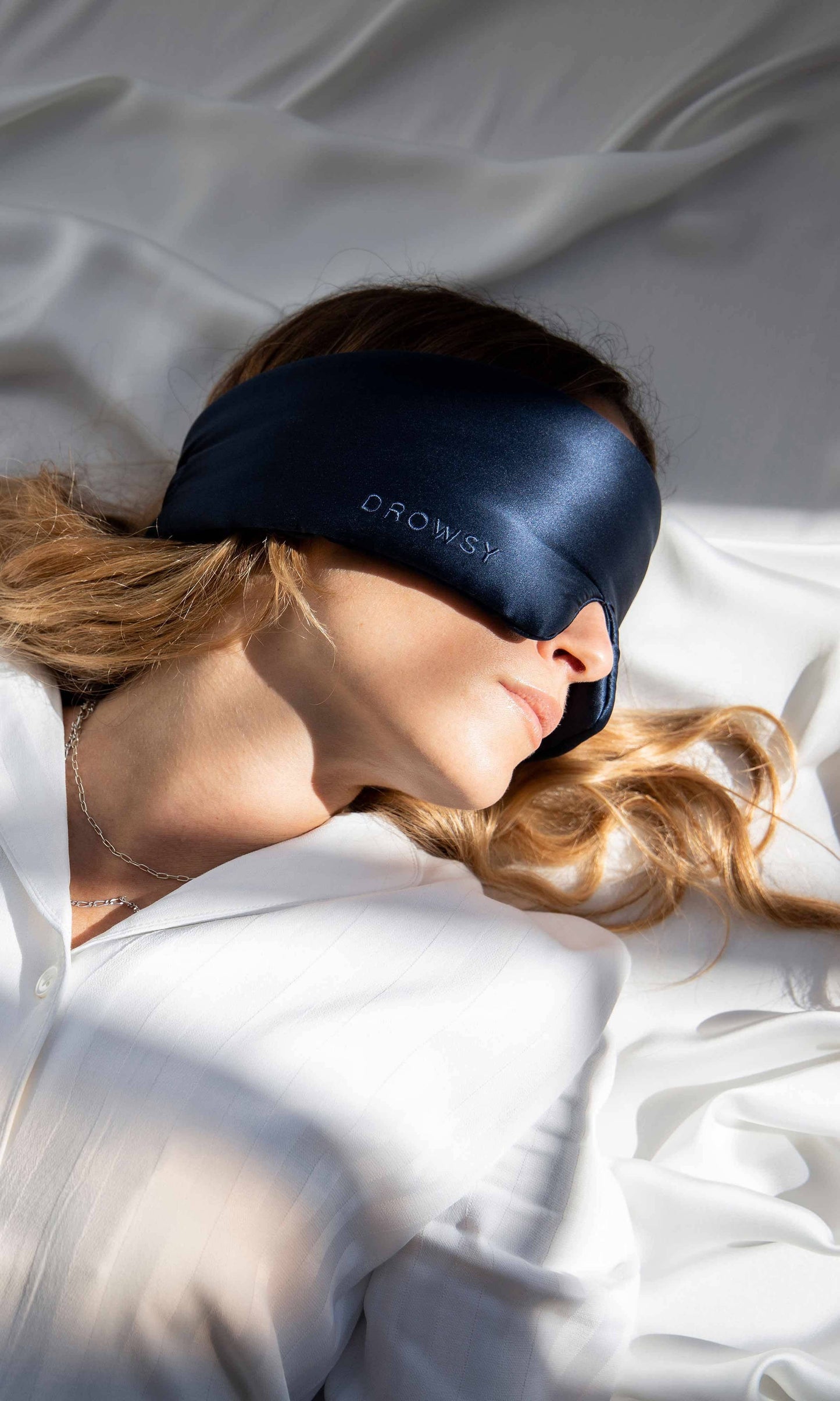 Drowsy Navy Silk Sleep Mask