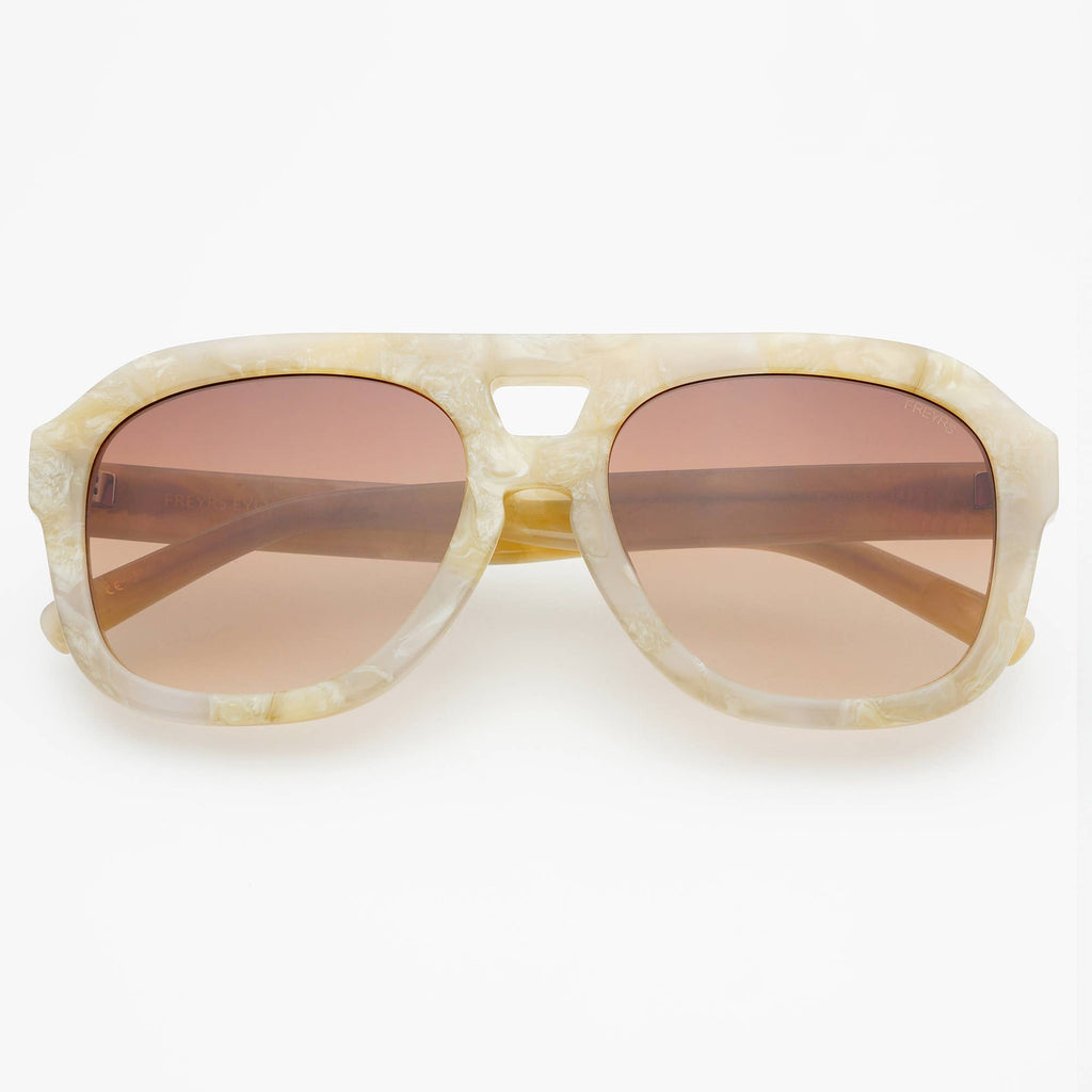 Freyrs Voyager Oversized Aviator Sunglasses - Pearl