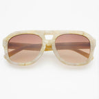 Freyrs Voyager Oversized Aviator Sunglasses - Pearl