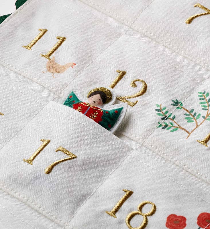 Christmas Nativity Embroidered Hanging Advent Calendar