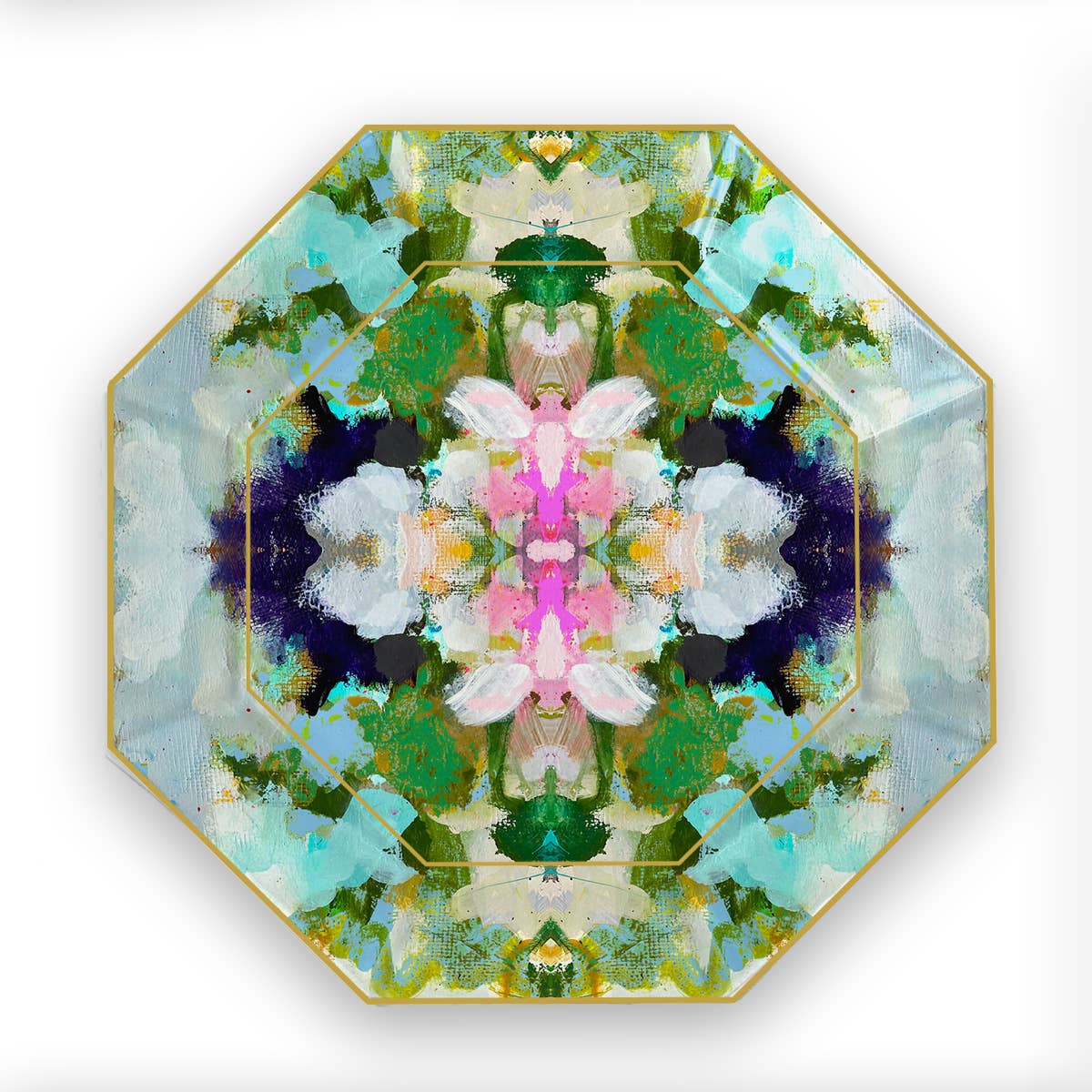 Laura Park Nantucket Bloom Decoupage Glass Plate