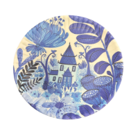 Blue & White Chinoiserie Melamine Set of 4 Plates