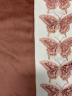 Butterfly Trimmed Velvet Pillow Cover