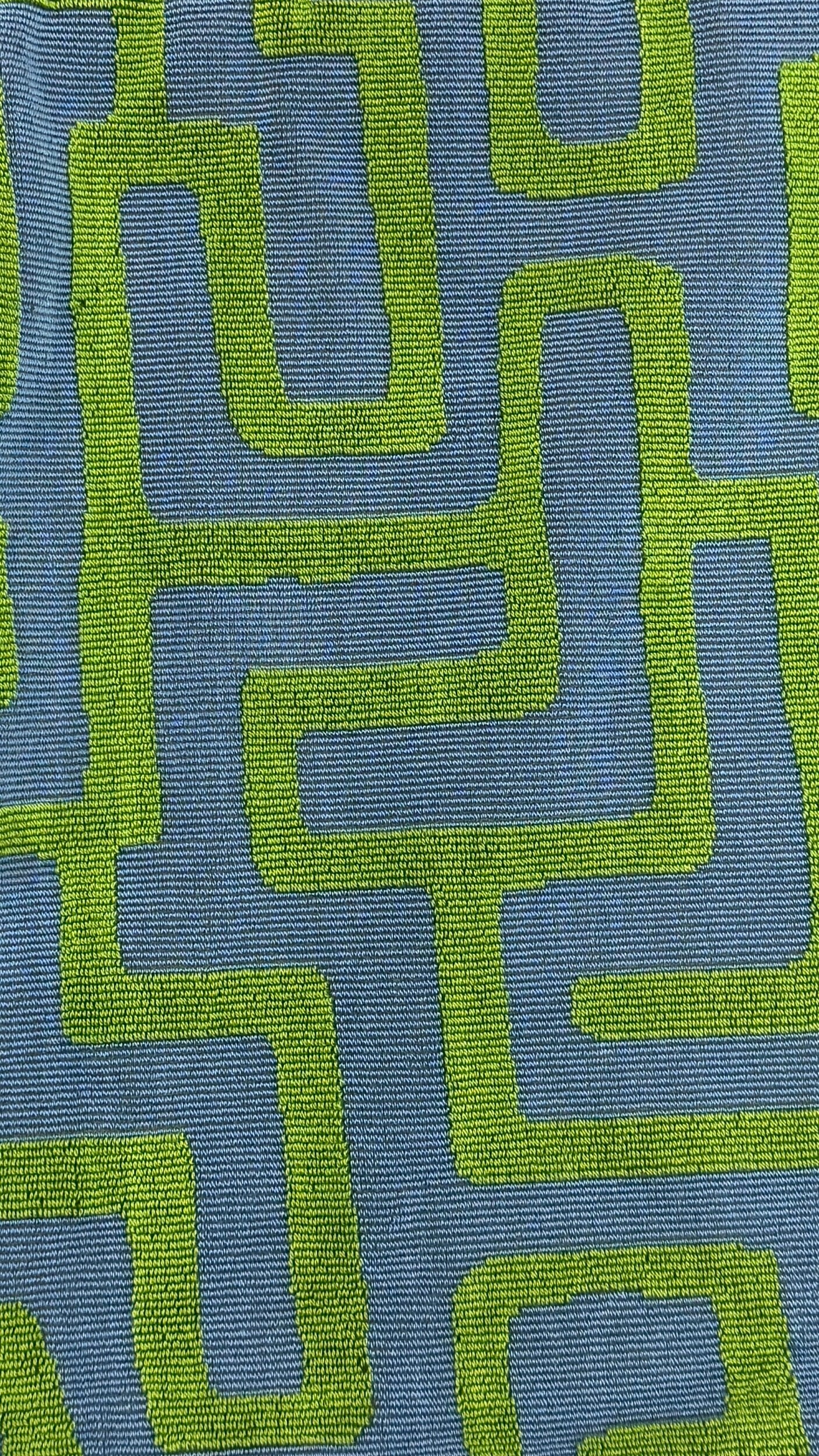 Blue and Green Lumbar Pillow Cover