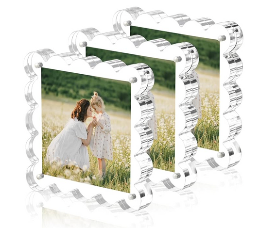 Lucite Scalloped Photo Frame - 5x5