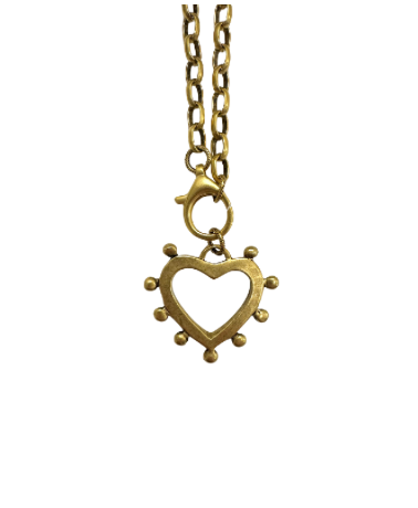 Emsato Luxe - Slim Chain with Dotted Heart Pendant