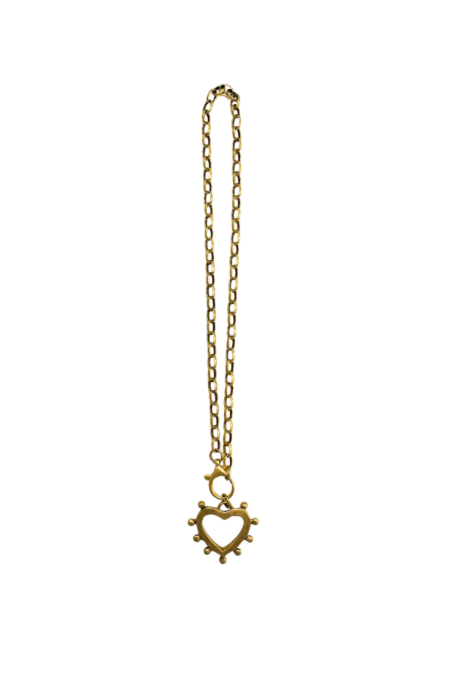 Emsato Luxe - Slim Chain with Dotted Heart Pendant
