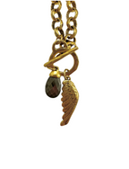 Emsato Luxe - Round Chain with Angel Wing and Pyrite