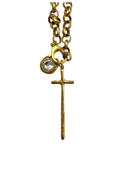 Emsato Luxe - Round Chain with Diamond and Cross Pendant