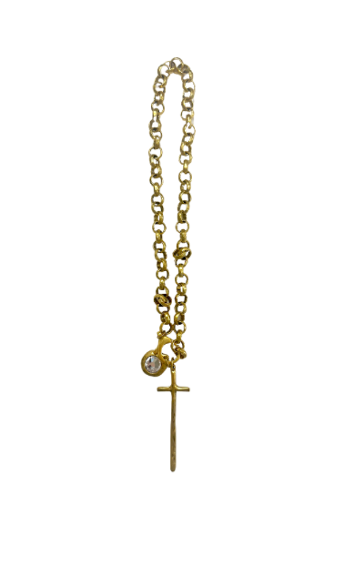Emsato Luxe - Round Chain with Diamond and Cross Pendant