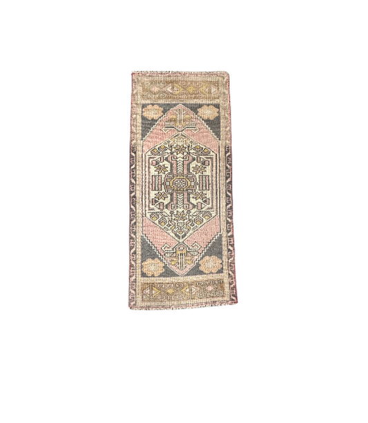 Oushak Doormat- Grey and Pink