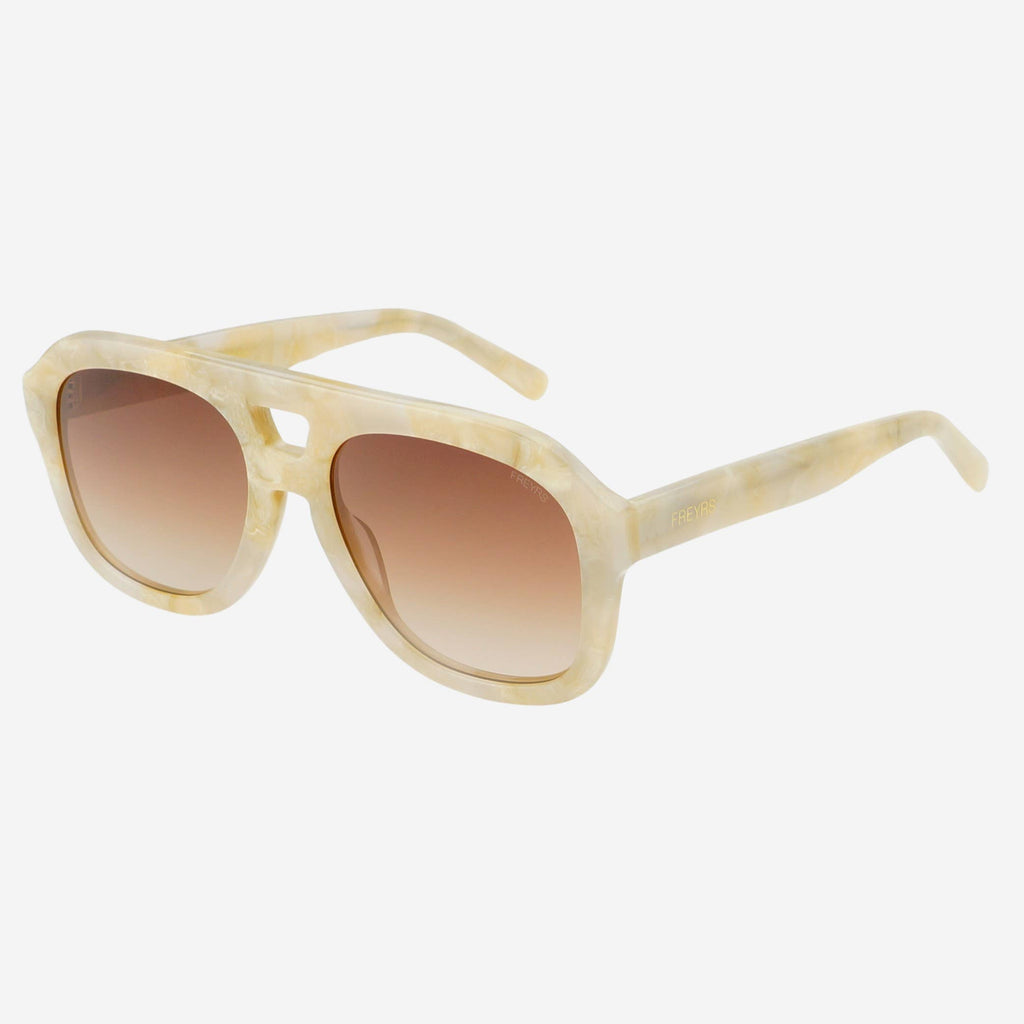 Freyrs Voyager Oversized Aviator Sunglasses - Pearl