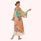 Powder Floral Kimono Gown in Coconut