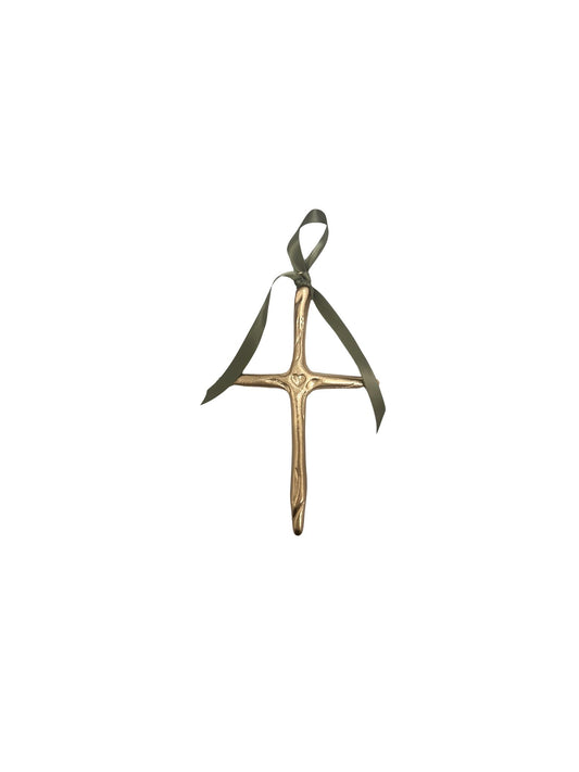 Large Gold Cross with Ribbon