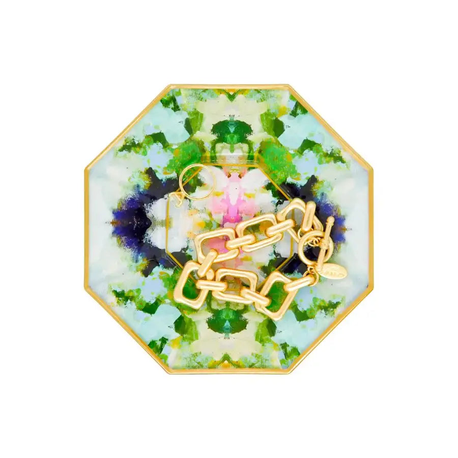 Laura Park Nantucket Bloom Decoupage Glass Plate