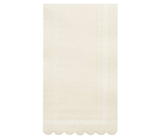 Guest Napkins Scalloped Edge Cream/20pkg