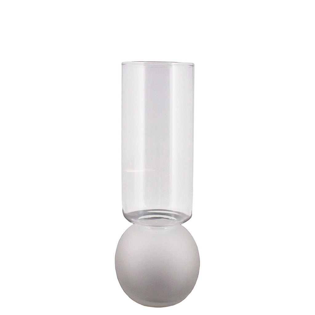 Tall Bulb Vase with Frosted Bottom