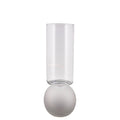 Tall Bulb Vase with Frosted Bottom