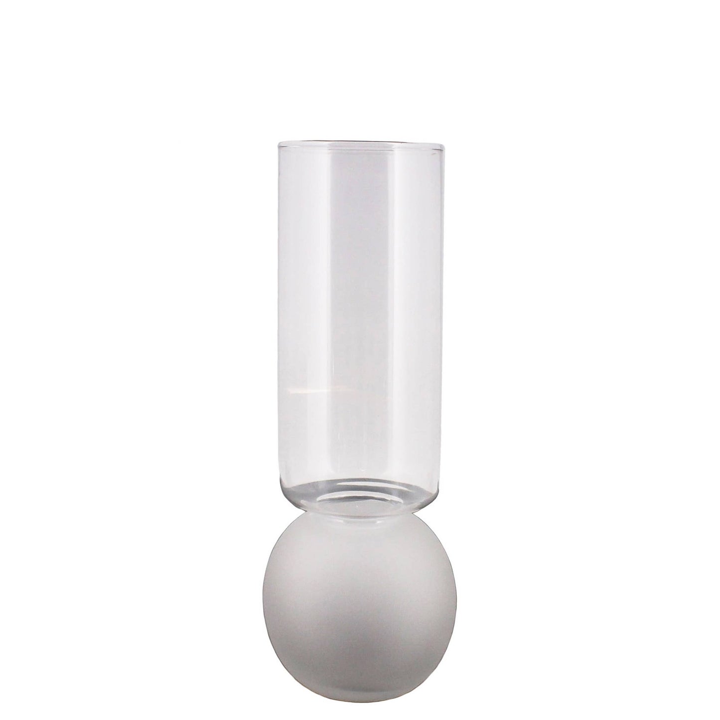 Tall Bulb Vase with Frosted Bottom