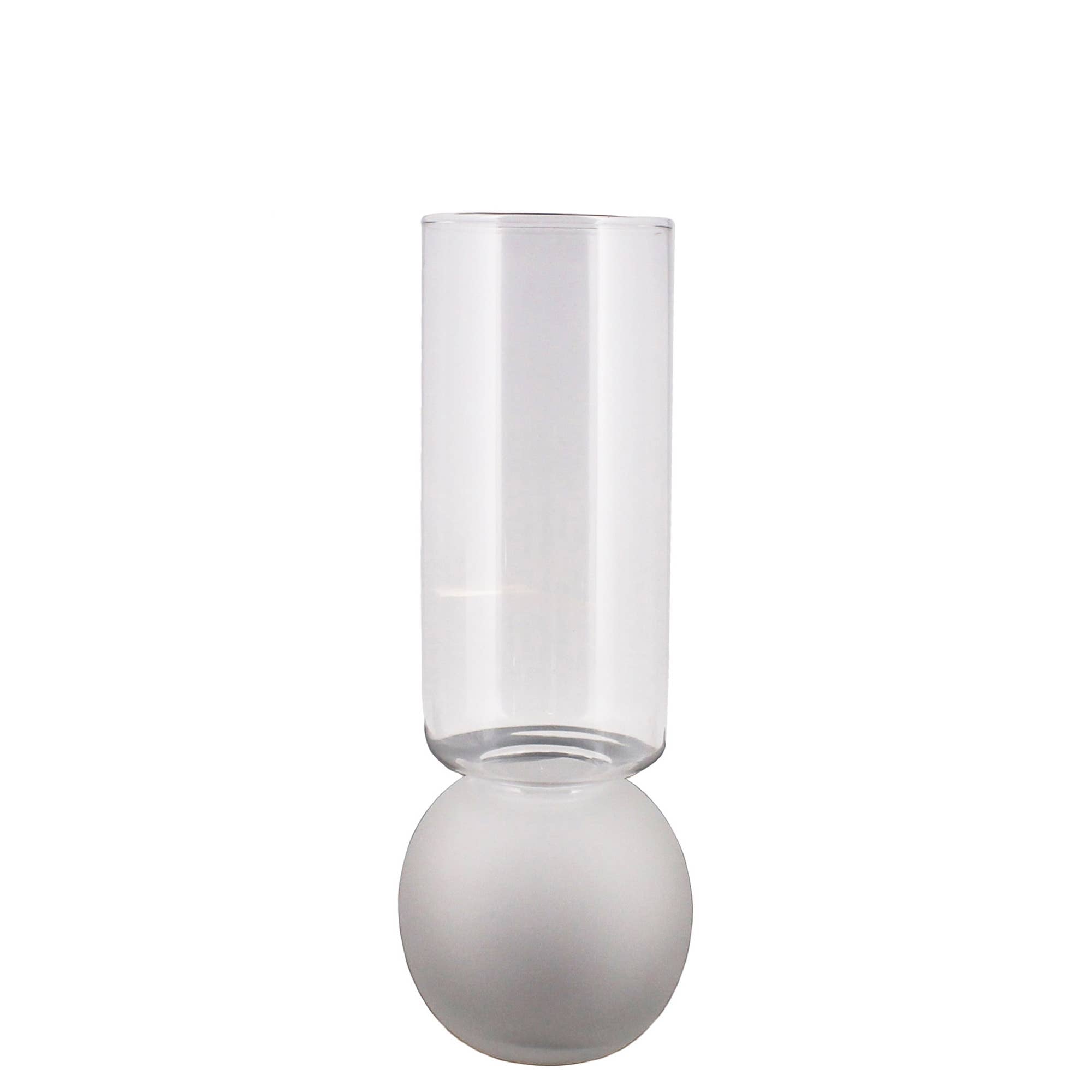 Tall Bulb Vase with Frosted Bottom