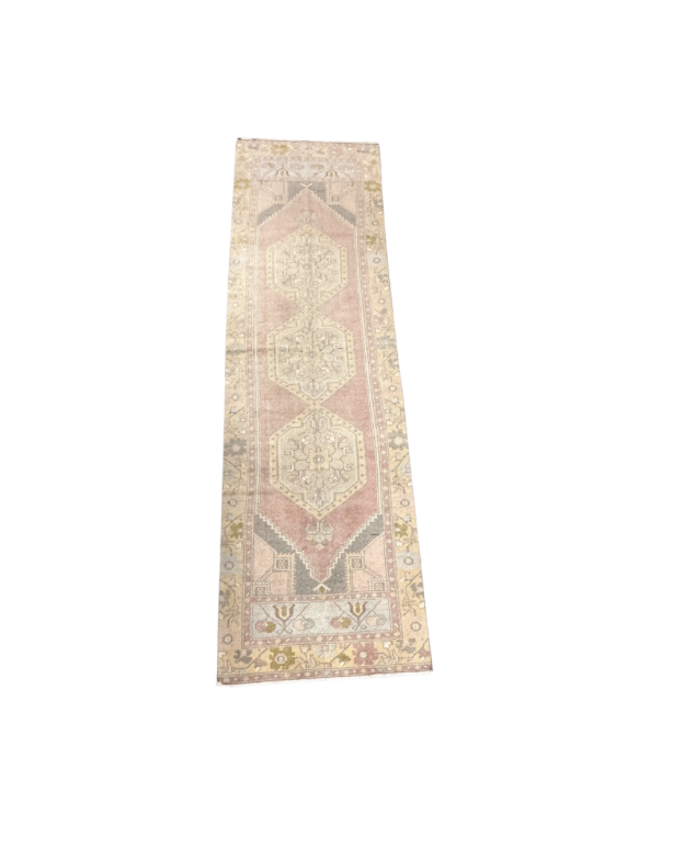 Grey and Blush Oushak Runner